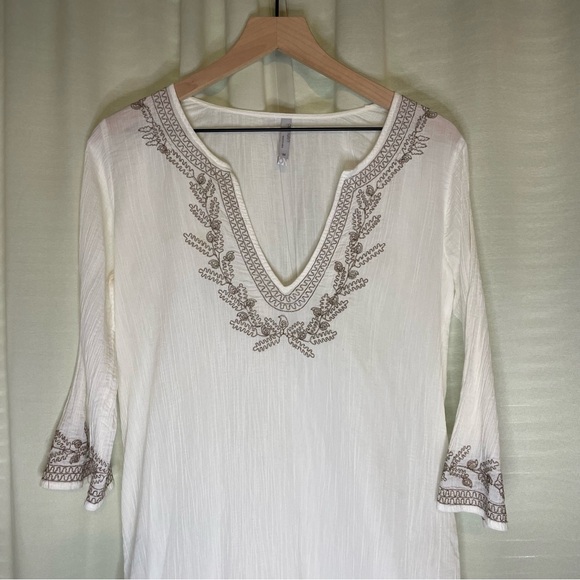 Old Navy Cotton Gauge Embroidered Tunic - Picture 2 of 10